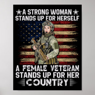 eine Veteranin steht für ihr Land Poster