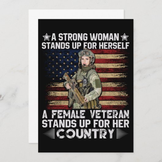 eine Veteranin steht für ihr Land Save The Date (Vorne/Hinten)
