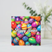 Eine Vielfalt an bunten Ostereiern Karte (Stehend Vorderseite)