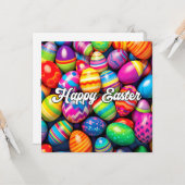 Eine Vielfalt an bunten Ostereiern Karte (Vorderseite/Rückseite Beispiel)