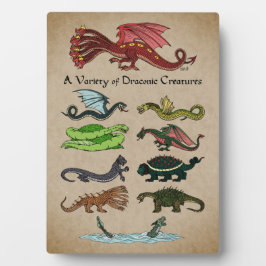Eine Vielfalt drakonischer Kreaturen Fotoplatte