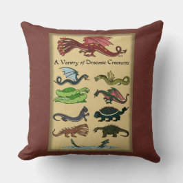 Eine Vielfalt drakonischer Kreaturen Kissen