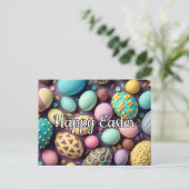 Eine Vielfalt köstlicher Schokoladeneier Postkarte (Stehend Vorderseite)