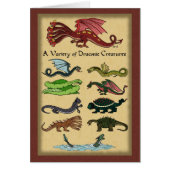 Eine Vielzahl Draconischer Kreaturen, die Grußkart (Vorne)
