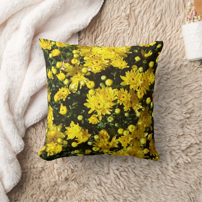 Eine Vielzahl gelber Mums Kissen (Decke)