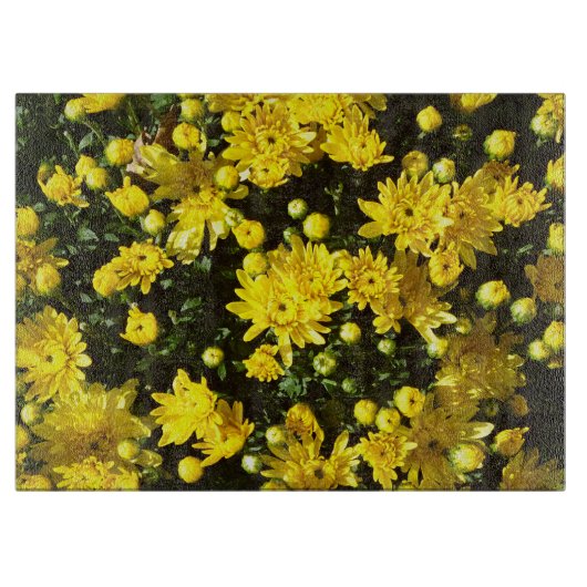 Eine Vielzahl gelber Mums Schneidebrett (Vorderseite)