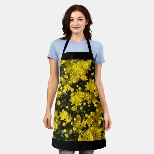 Eine Vielzahl gelber Mums Schürze (Getragen)