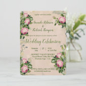 Eine Viktorianische Gartenhochzeit für Grüntöne mi Einladung (Stehend Vorderseite)