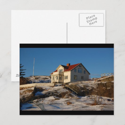 Eine Villa im Winter. Postkarte (Vorne/Hinten)