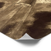 Eine Vintag Zeichnend Mondreise Poster (Ecke)