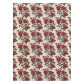 Eine Vintage Crimson Roses Tischdecke (Vorderseite)