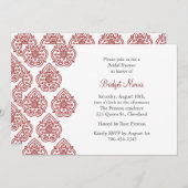 Eine Vintage Damask Brautdusche Einladung (Vorne/Hinten)