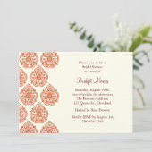 Eine Vintage Damask Bridal-Dusche Einladung (Stehend Vorderseite)