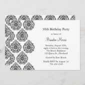 Eine Vintage Damask zum Geburtstag Einladung (Vorne/Hinten)