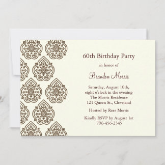 Eine Vintage Damaske zum Geburtstag Einladung