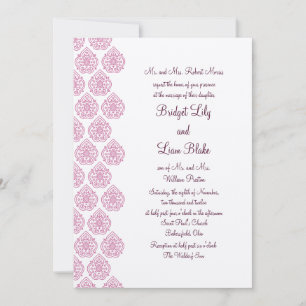 Eine Vintage-Damaskus-Hochzeitseinladung rosa/elfe Einladung