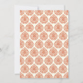 Eine Vintage Damassovitation (orange) Einladung (Rückseite)