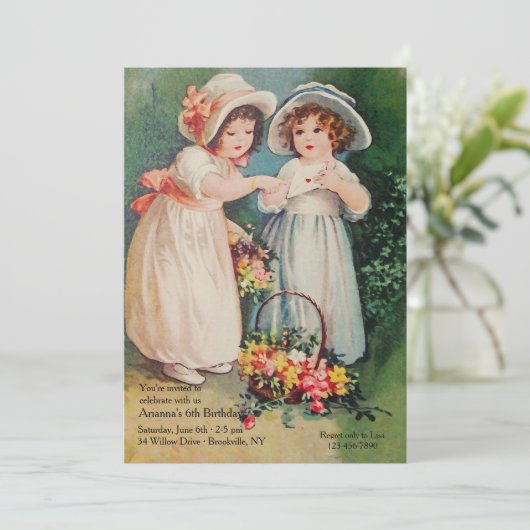 Eine Vintage Einladung (Stehend Vorderseite)