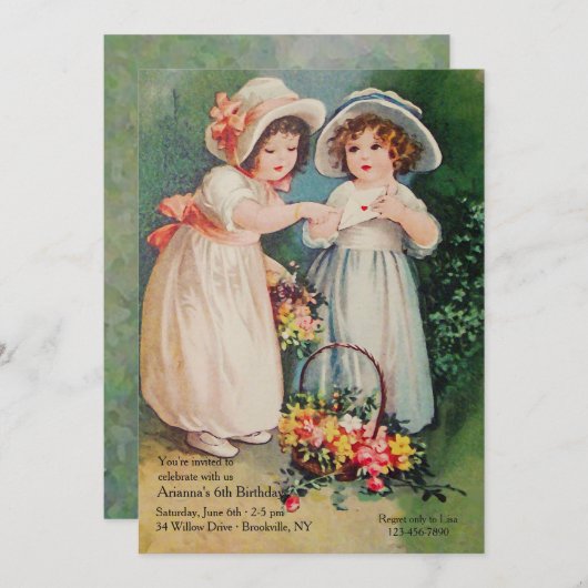 Eine Vintage Einladung (Vorne/Hinten)