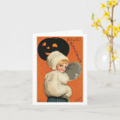 Eine Vintage Halloween-Karte Karte (Gelbe Blume)