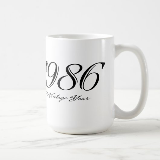 Eine Vintage Jahr-Tasse 1986 Kaffeetasse (Rechts)