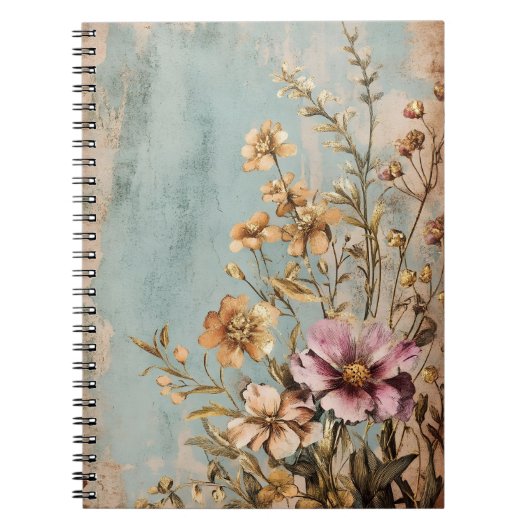 Eine vintage- oder shabby-chic-Blumenkomposition Notizblock (Vorderseite)