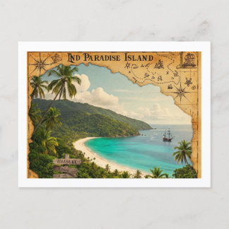 Eine Vintage Postkarte einer versteckten Paradiesi