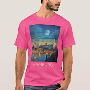 Eine Vintage-Reise-Illustration von Hamburg - Deut T-Shirt