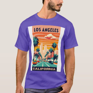 Eine Vintage-Reisekunst aus Los Angeles Kalifornie T-Shirt