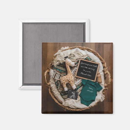 Eine Vintage Schwangerschaftsankündigung Magnet (Vorderseite/Rückseite)