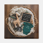 Eine Vintage Schwangerschaftsankündigung Magnet (Vorne)