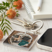 Eine Vintage Schwangerschaftsankündigung Schlüsselanhänger (Vorderseite rechts)