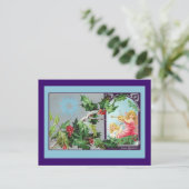 Eine Vintage Weihnachtskarte Feiertagspostkarte (Stehend Vorderseite)