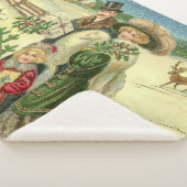 Eine Vintage Weihnachtskunst Sherpadecke (3/4)