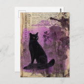 Eine Vintage Zeitschrift für das Schwarze Katzen Postkarte (Vorne/Hinten)