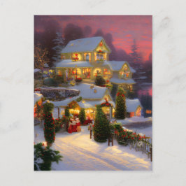 Eine Vintage Zuhause, die zu Weihnachten dekoriert Postkarte