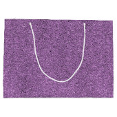 Eine violette Geschenktüte mit Glitter und einem w (Rückseite)