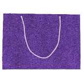 Eine violette Geschenktüte mit Glitter und einem w (Rückseite)