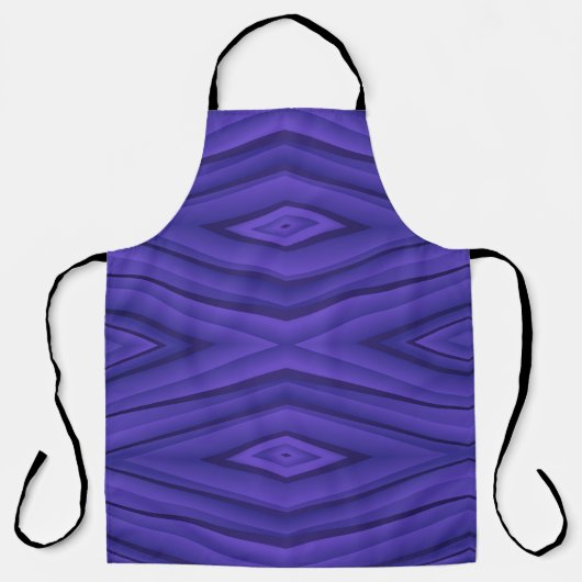 Eine violette Schürze mit geometrischem Raute-Must (Vorderseite)