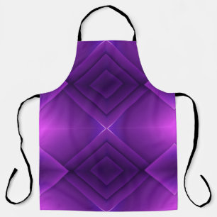 Eine violette Schürze mit geometrischem Rautenmust