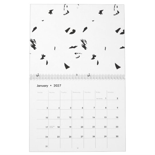 Eine Vogelherde, die am Himmel fliegt. Kalender (Jan 2027)