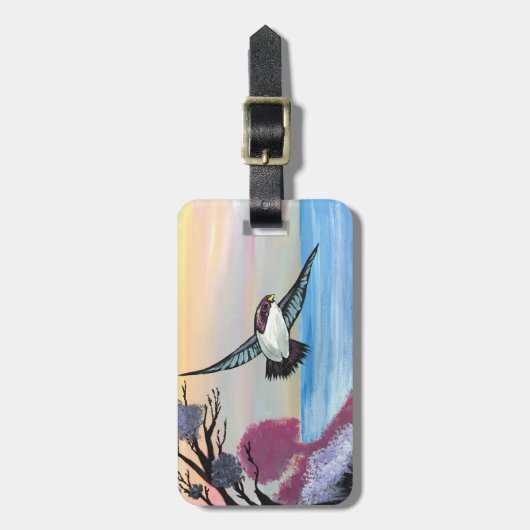 Eine Vogelperspektive Gepäckanhänger (Vorderseite vertikal)