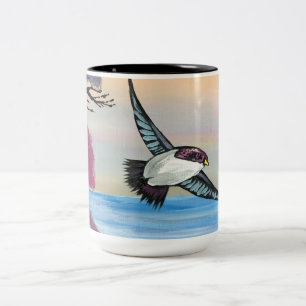 Eine Vogelperspektive Zweifarbige Tasse