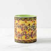 Eine Volkskunst Russischer Glückwunsch zum Geburts Tasse (Zentrum)