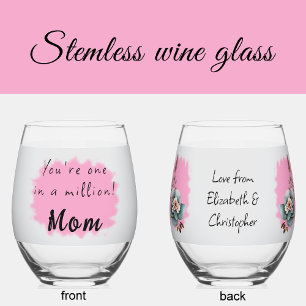 Eine von einer Million Mama blutrosa Weinglas Ohne Stiel