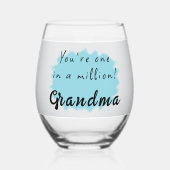 Eine von einer Million Oma blorblau Weinglas Ohne Stiel (Vorderseite)