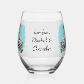 Eine von einer Million Oma blorblau Weinglas Ohne Stiel (Rückseite)