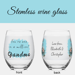 Eine von einer Million Oma blorblau Weinglas Ohne Stiel