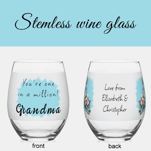 Eine von einer Million Oma blorblau Weinglas Ohne Stiel