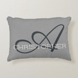 Eine Vorlage für den ersten Individuelle Name grau Dekokissen